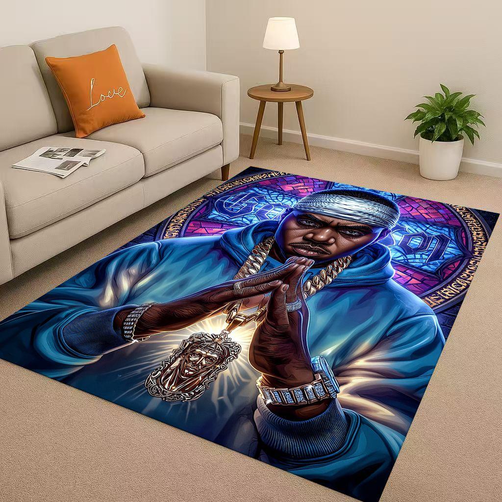27 Style Top Hip Hop Rapper Star Cartoon Art Living Room Non-Slip Area Rug Carpet for Bedroom Playroom Sofa,Home Decor Doormat
