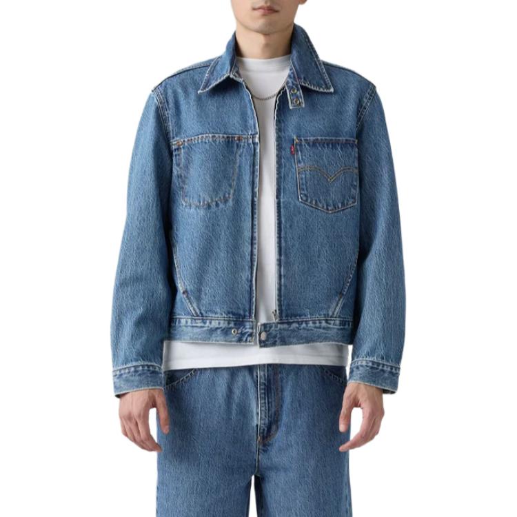 Levis Wygodna Wszechstronna Codzienna Kurtka Dżinsowa z Klapami o Luźnym Kroju Męska kurtki 003M3-0001