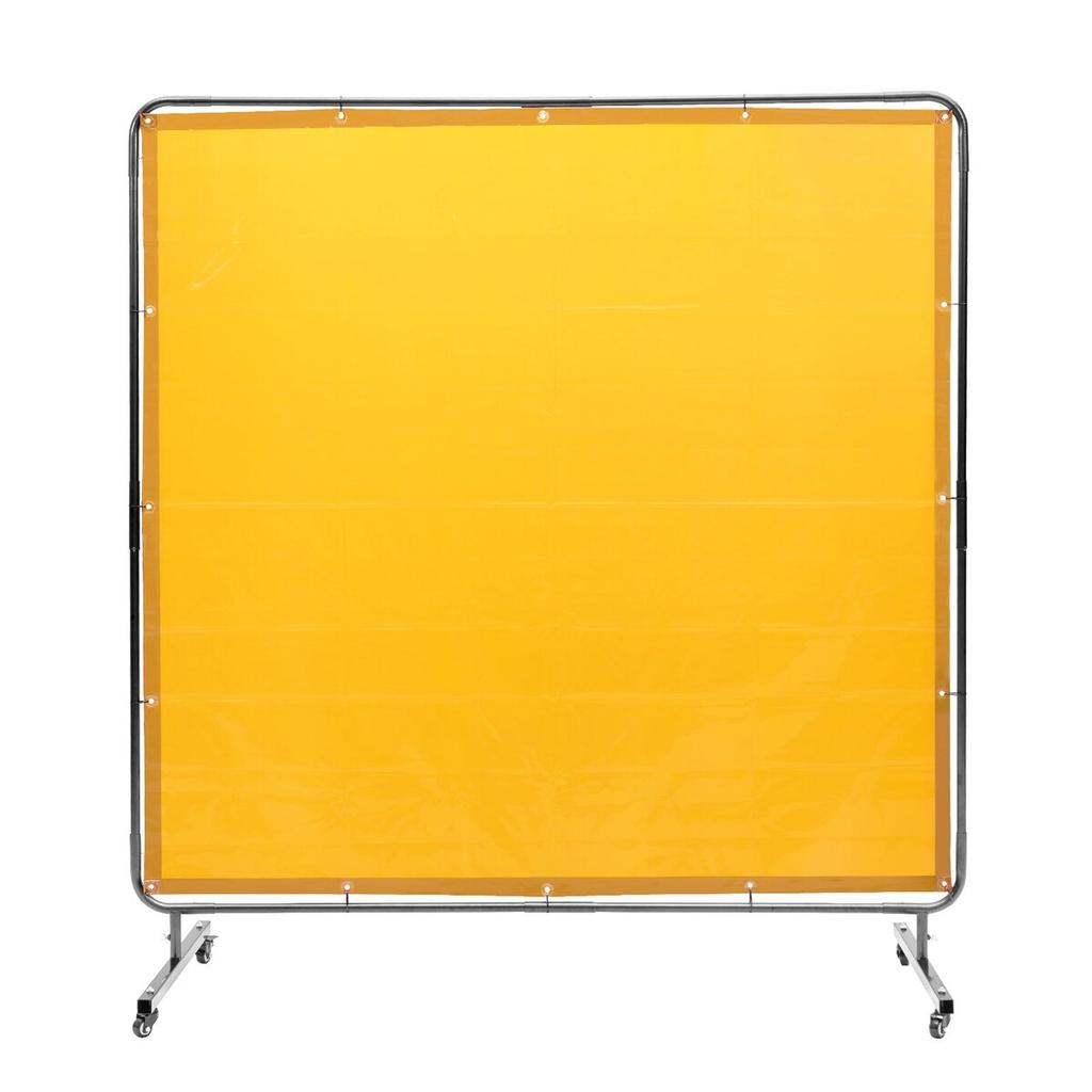 Welding Screen with Frame, 6' X 6' Welding Curtain Screen, Flame-Resistant Vinyl Welding Protection Screen On 4 Swivel Wheel (2 Lockable), Moveable &