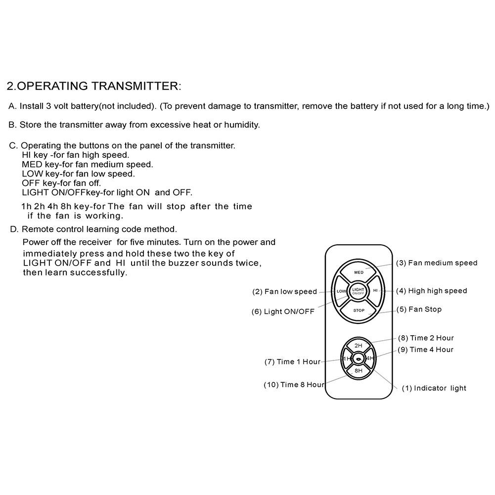 Ceiling Fan Remote User Friendly Ceiling Fan & Light Dimmer Remote Control Kit Advanced Technology Timer Mute Function