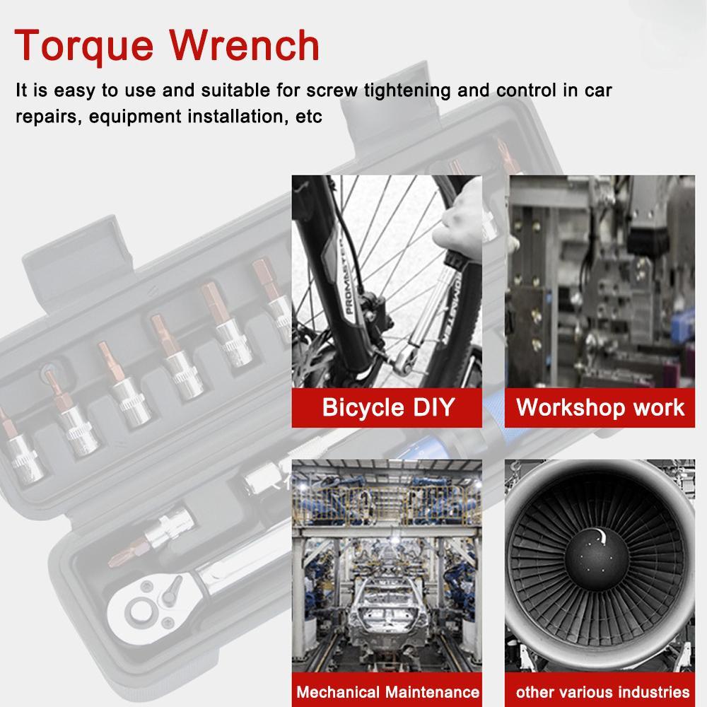 Quick-release Torque Wrench High Precise Torque Preset Wrenches 2-24N.m Torque Adjustable Ratchet Wrench Bicycle Repairing Tool