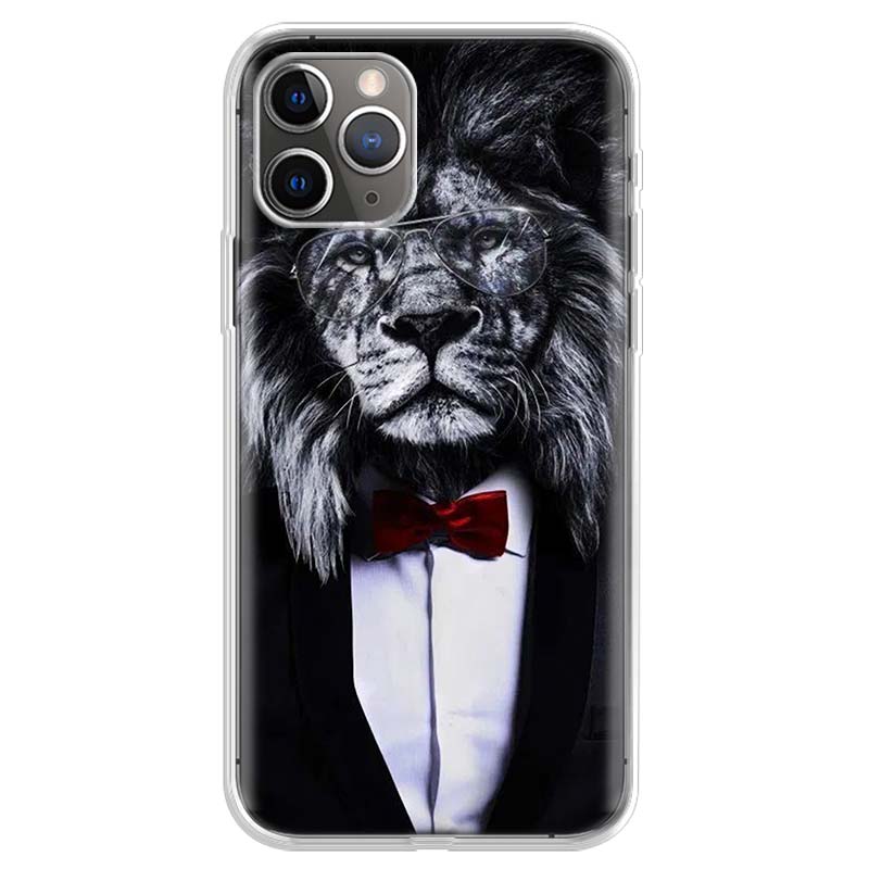 Animal Lions and Cheetahs Phone Case For iPhone 17 Air 11 13 Mini 14 15 Plus 16 12 Pro Max 16E SE 7 8 Pattern Soft TPU Back Cove