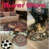 Luxurious Black Gold Marble Round Area Rug Soft Non-slip Carpet Nordic Style Home Decor Floor Mat for Living Room Bedroom