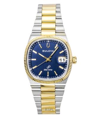 BULOVA Super SevilleDvoubarevné Nerezová ocel Modrý ciferník Quartz 98B462 Pánské hodinky