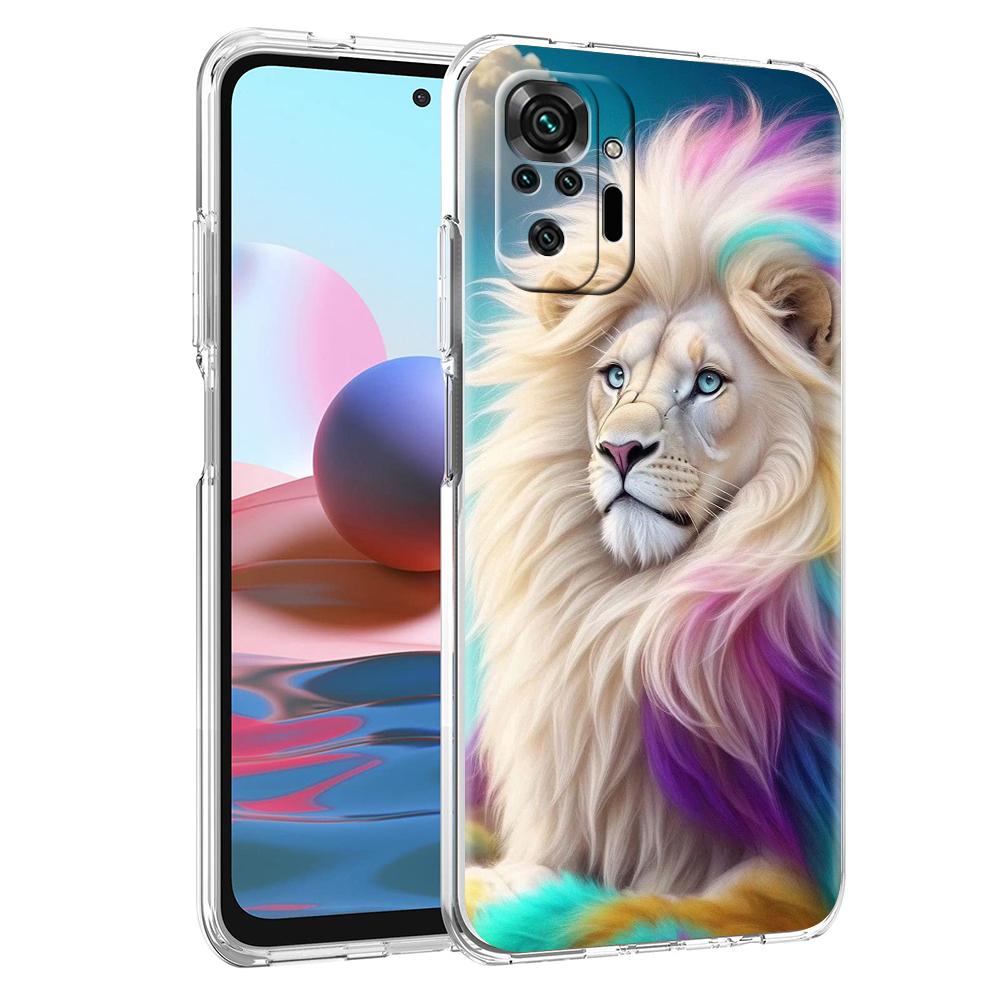 Colorful Lion Transparent Phone Case for Redmi 13C 12C 10C Note 13 12 11 11T K40 Gaming Plus Pro 4G 5G Soft Cover Shell Capa Bag