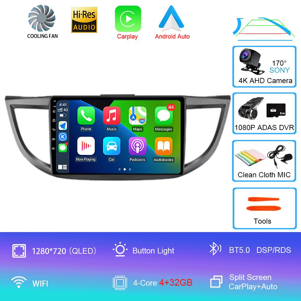 For Honda CRV CR-V 2011 2012 2013 2014 2015 2016 Carplay Android 14 Radio Mobil Multimedia Video Player Navigasi GPS 2din Screen