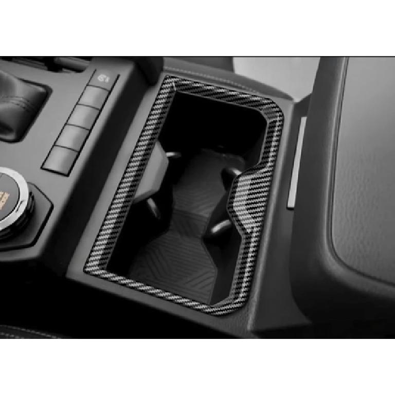 Carbon Fiber Front Water Cup Holder Frame Cover Trim For 2024-2025 Toyota Tacoma