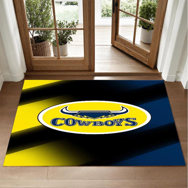 North Queensland Cowboys Design Crystal Velvet Rug Soft Decorative Mat for Bedroom Entrance