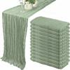 Semi-Sheer Cheese Cloth Table Runner Boho Rustic Elegant Tulle Balinese Pleated Tablecloth DIY Gauze Table Runner