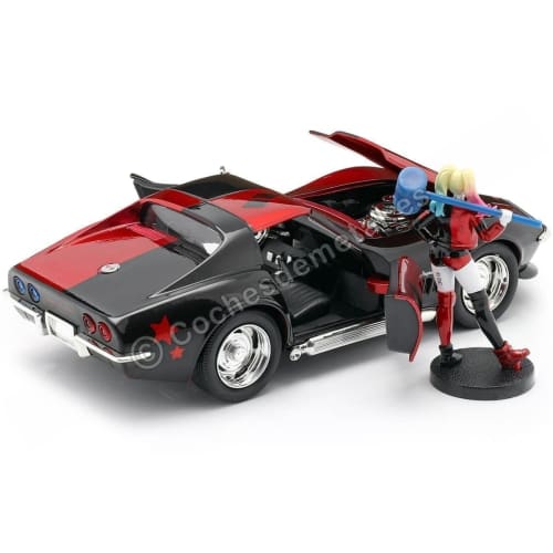 JADA TOYS 1/24 Scale HWR DC Bombshells 1969 Corvette Stingray with Harley Quinn Diecast Model Car