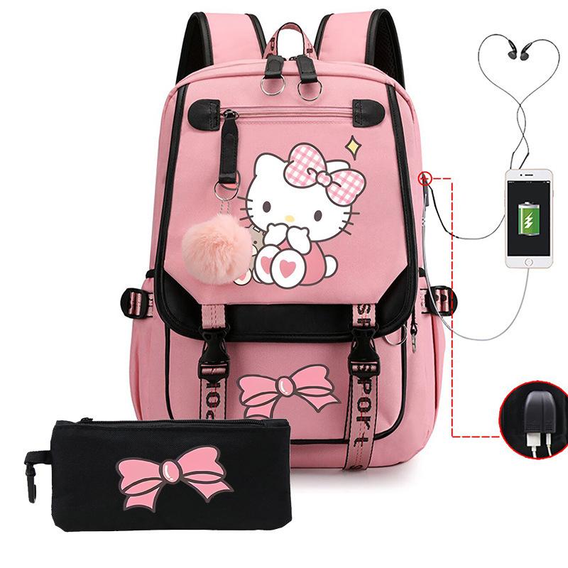 3-teiliges Schulrucksack-Set für Schüler Große Kapazität Oxford-Stoff Schultasche mit Schultergurt und Federmäppchen