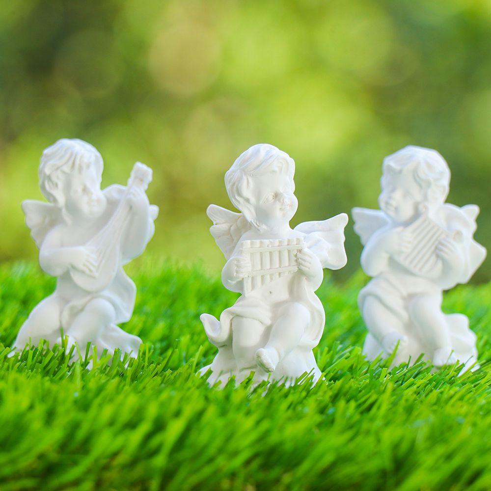 Nordic Style Resin Angel Gypsum Portraits Mini Cupid Figurines Plaster Sculpture Greek Mythology Statue Desktop Ornament Crafts
