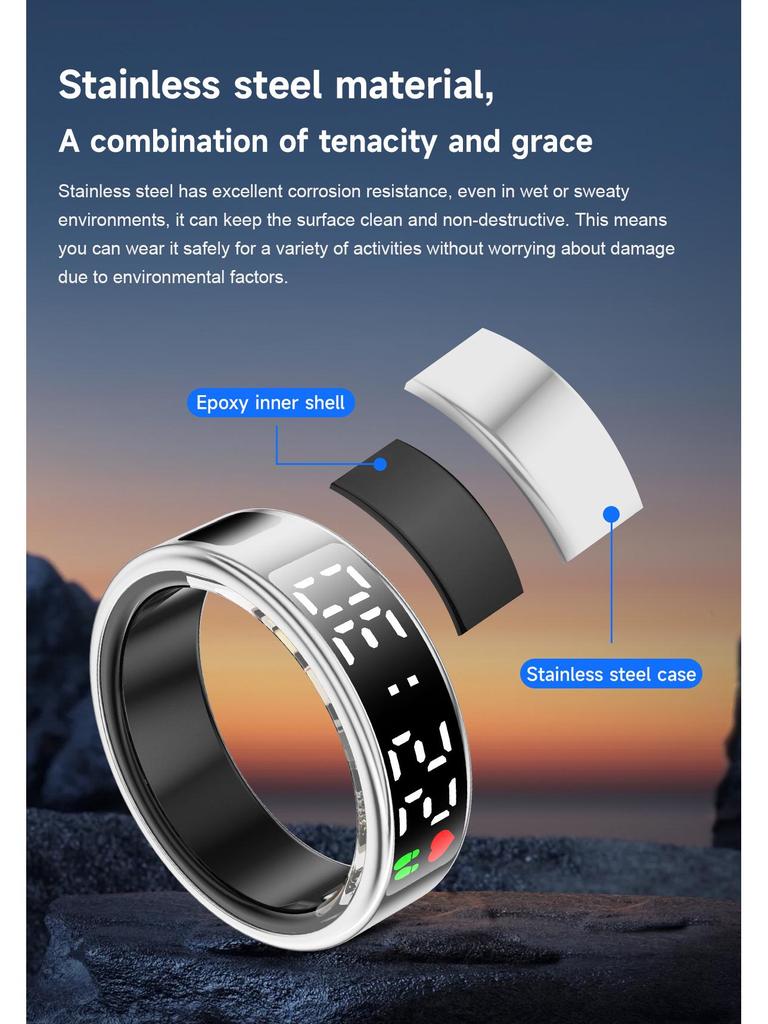 Smart Ring - Heart Rate, Blood Oxygen, Exercise & Sleep Monitor