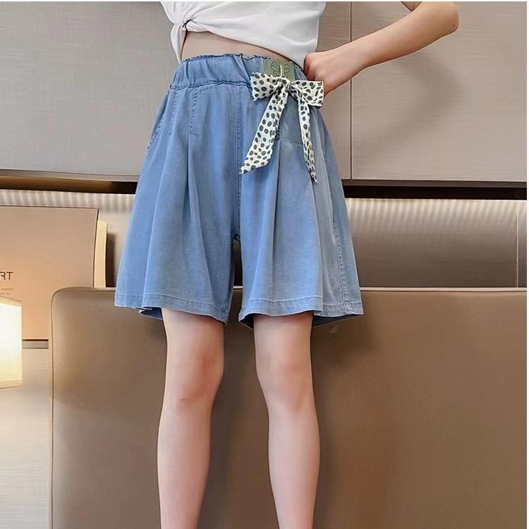 Real Pocket Pants Summer Girls' Tencel Shorts Shorts Girls' Jeans Shorts Skirt