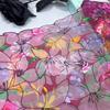 1m x 20.5cm Printed Embroidery Tulle Lace, Multicolored Embroidered Net Sewing Fabric Lace for Dress, Lingerie, Bra, Underwear, Garment