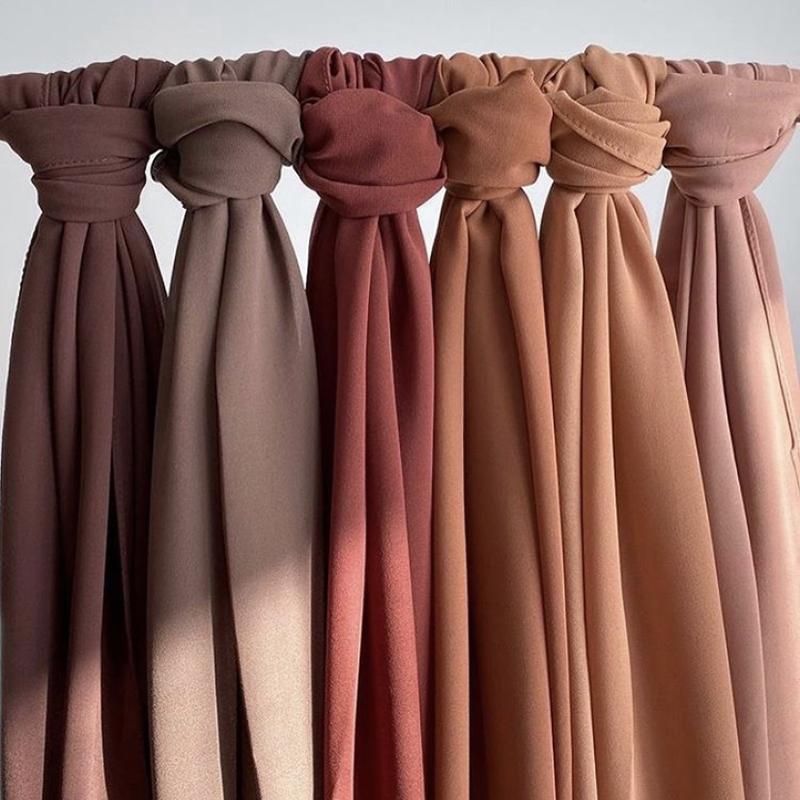 Big Size Long Hijab Premium Heavy Chiffon Scarf Malaysian Muslim Hijab Long Shawl Plain Wraps Tudung Bawal 2M*72CM