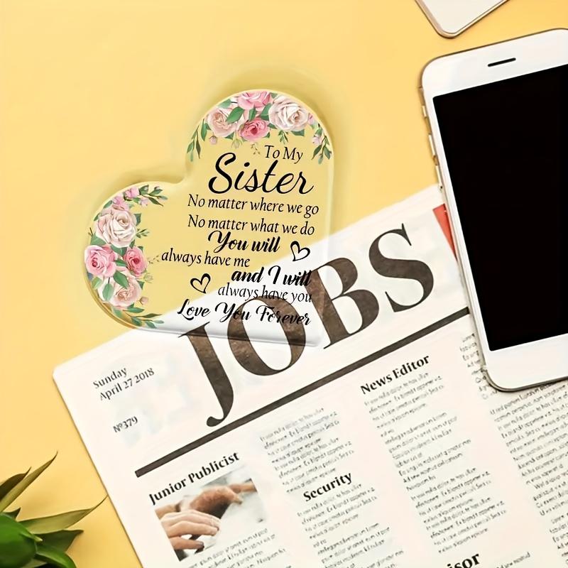 2D Flat Acrylic Decoration for My Sister, Indoor and Outdoor Decoration - No Battery/electricity Required, Free Day Decoration, Shop Decorat