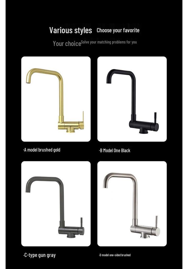 304 Stainless Steel Folding Kitchen Faucet and Sink with Hot/Cold Water