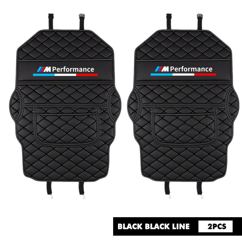 qznrv2 Car Seat Back Anti Kick Pad Protector Cover with Storage Pocket For BMW Performance M Alpina E71 E83 F30 M6 F01 F20 X1 X2 X3