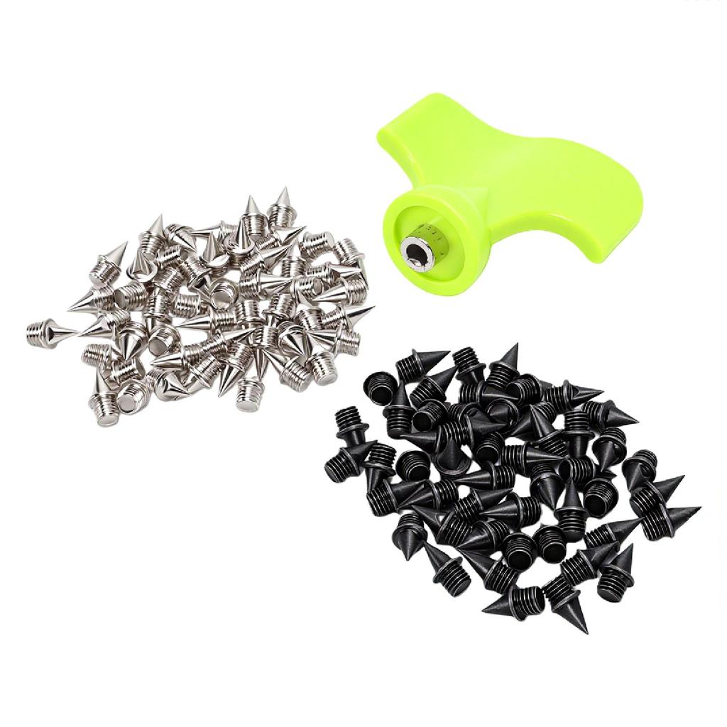 100PCS Track Spikes Alloy Steel 1Celsius4 Inch Track Shoe Spikes Replacement with Spike Wrench for Sprint Sports Running