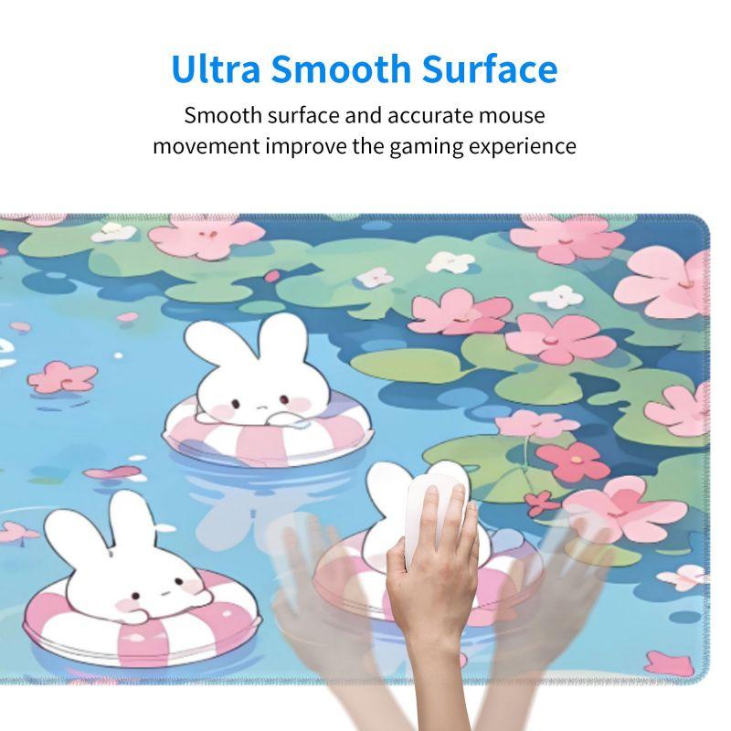 Gaming keyboardpad Office Soft Non-Slip Carpet Rubber Mice Pad New Models Cute Rabbit Pink Anime Mousepad Home HD Print Mousepad