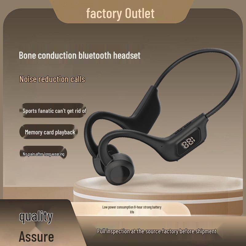Wireless Bone Conduction Ear-hook Headphones with 3D Stereo, Noise Reduction, and Long Battery Life