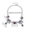 Gothic Halloween Black Spider Web Necklace Exaggerated Design Spider Clavicle Chain  Hip Hop Party