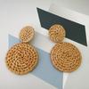 Geometrische Hängeohrringe Koreanisch Für Damen Mädchen Übergröße Rund Rattan Gestrickt Neuer Stil Schmuck Sommer Strand Accessoires