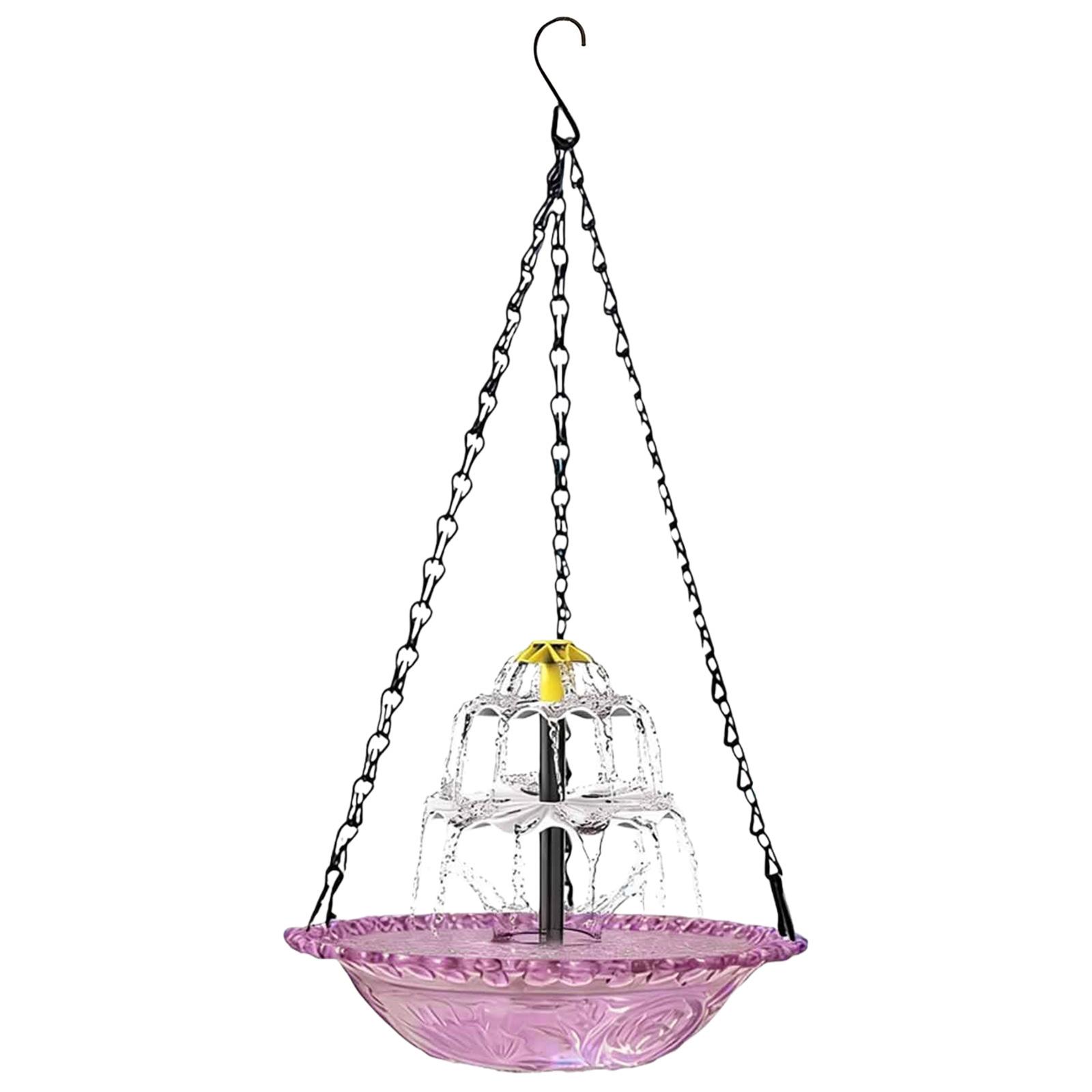 Hanging Solar Bird Bath Fountain Wildlife Feeder Solar Cascade Hanging Bird Bath Fountain for Outdoor Garden Decor