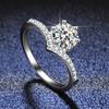 New Women's Light Luxury 1 Carat Six-claw V-shaped Inlaid Zircon Crown Style