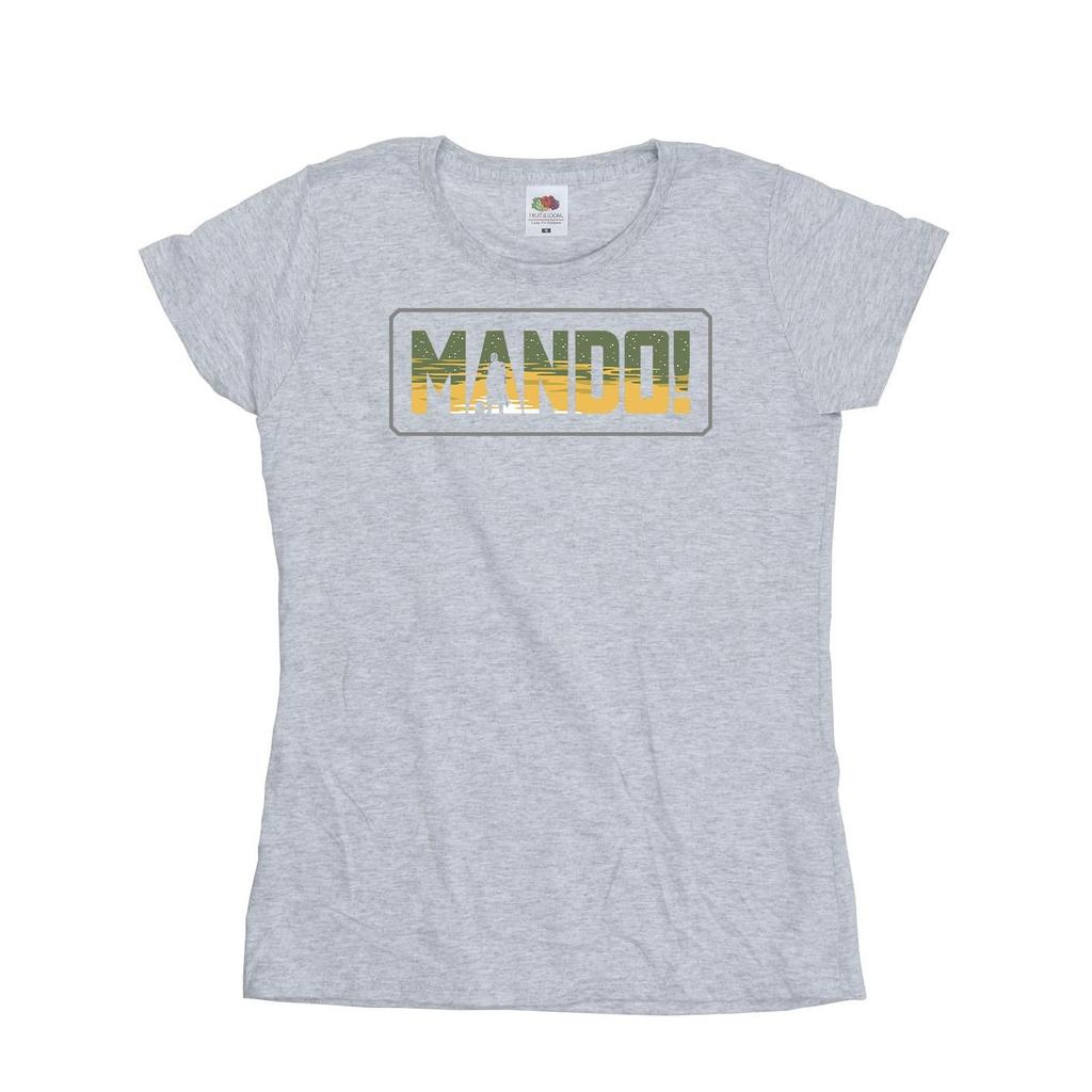 STAR WARS Womens/Ladies The Mandalorian Mando Cutout Cotton T-Shirt
