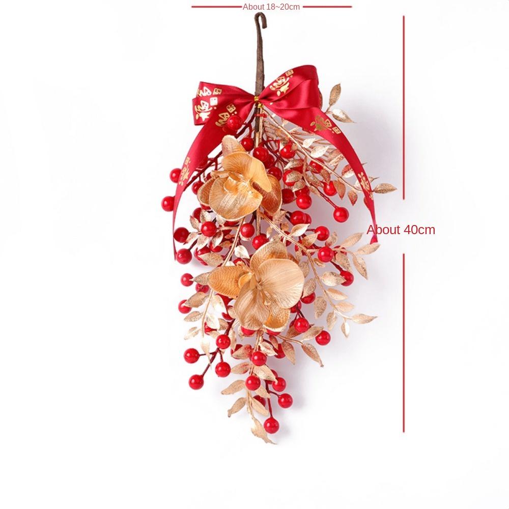 Facai Red Fruits Lucky Charm Gold&red Drop Ornaments Creative Hanging Pendent  Gift