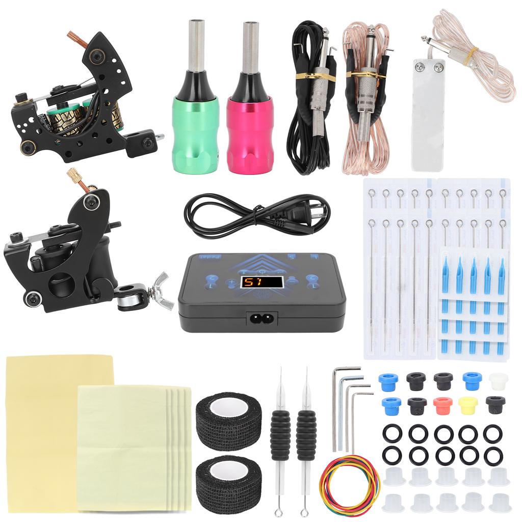 Tattoo Machine Kit Shader Liner Tattoo Coil Machine Tattoo Power Supply Complete Tattoo Tools