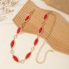 Retro Red Light Luxury Metal Adjustable Oval Waist Chain Women's Belt