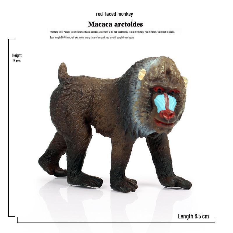 Children s Wild Animal Toy: Red-faced Gorilla Figure Ornament