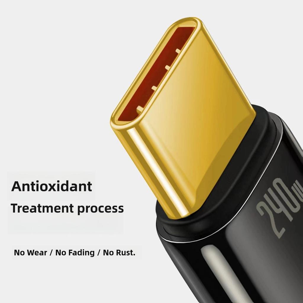 240W Zinc Alloy Super Fast Charge Type-C to Type-C Data Cable for iPhone15 Samsung Xiaomi  MacBook