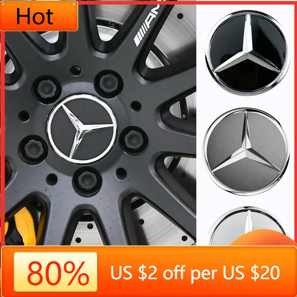XHBNJ1 AMG W220 For AMG Benz 4pcs/set 75mm Car Wheel Center Hub Caps Cover for Mercedes Benz B/C/E/S Class A Class C200L GLC GLK CLA W1