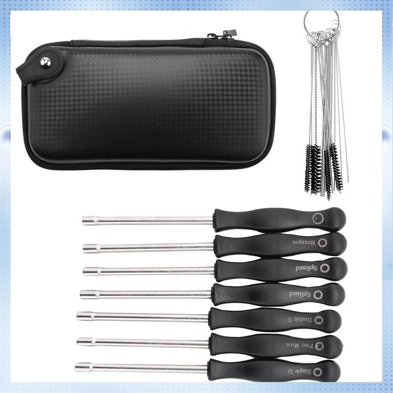 A51K-11Pcs Carburetor Adjustment Screwdriver Tool Kit With Carb Cleaning Needles Brushes Fit For Common 2 Cycle Carburator