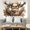 Custom Name Christmas Reindeer Print Tapestry, Backdrop, Easy Setup, Ideal for Bedroom, Office & Living Room, with Aesthetic Wall Hanging Decor.