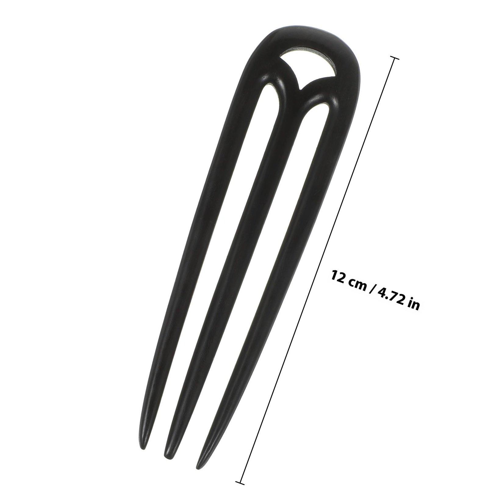 

Chinese Style Wooden Hair Stick Bun Holder for Women Teens Smooth Sandalwood Hair Fork Elegant Retro Hairpin Wedding Party Prom чёрный