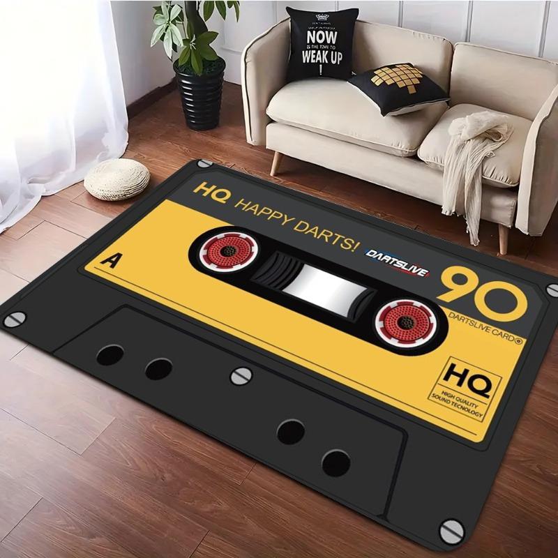 Tapete Moderno Estilo Rádio de Música Sala de Estar Quarto Almofada Antiderrapante Lavável e Resistente a Manchas Disponível em Vários
