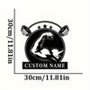 Customizable Metal Surname Sign Black Iron Wall Art Fitness Gift for Home Patio Outdoor Decor