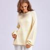 Women's Autumn Winter Knitted Pullover Sweater O-neck Full Sleeve Loose Knitwear Top Solid Color