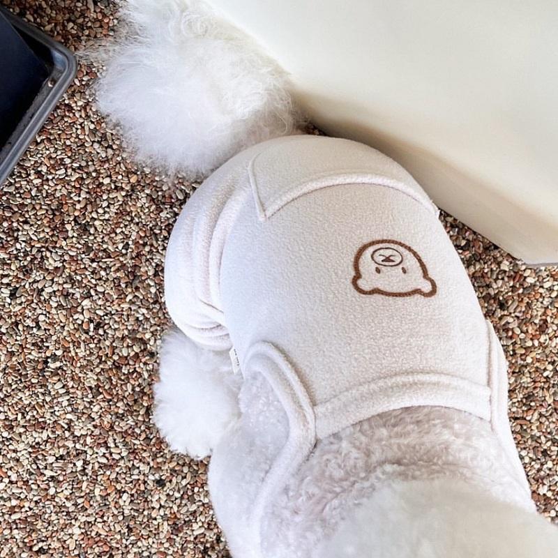 

Флисовый теплый комбинезон для собак, одежда для щенков, жилет для кошек, костюм для чихуахуа и бишона, подтяжки для домашних животных, мягкая пижама для собак, зимнее пальто для собак XS бежевый