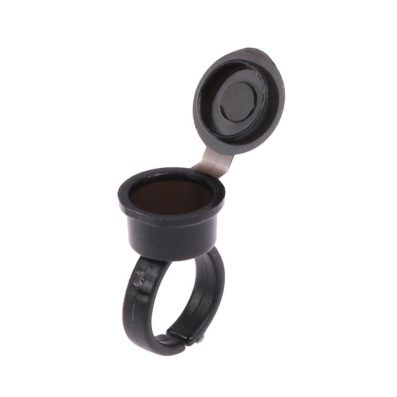 50Pcs Tattoo Pigment Ink Ring Cup Holder With Lid Cover Cap For Microblading