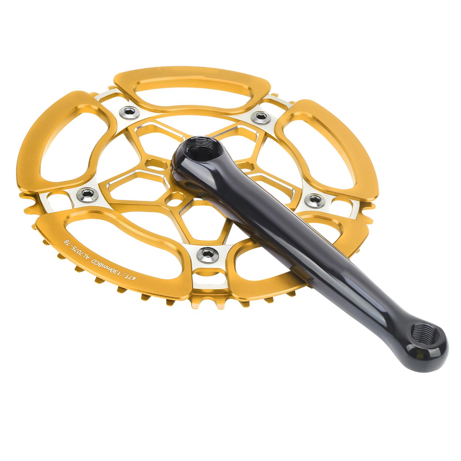 

BCD130mm Bike Crankset Crank Arm Aluminium Alloy 47T Single Speed Chainwheel Accessory Golden золотой