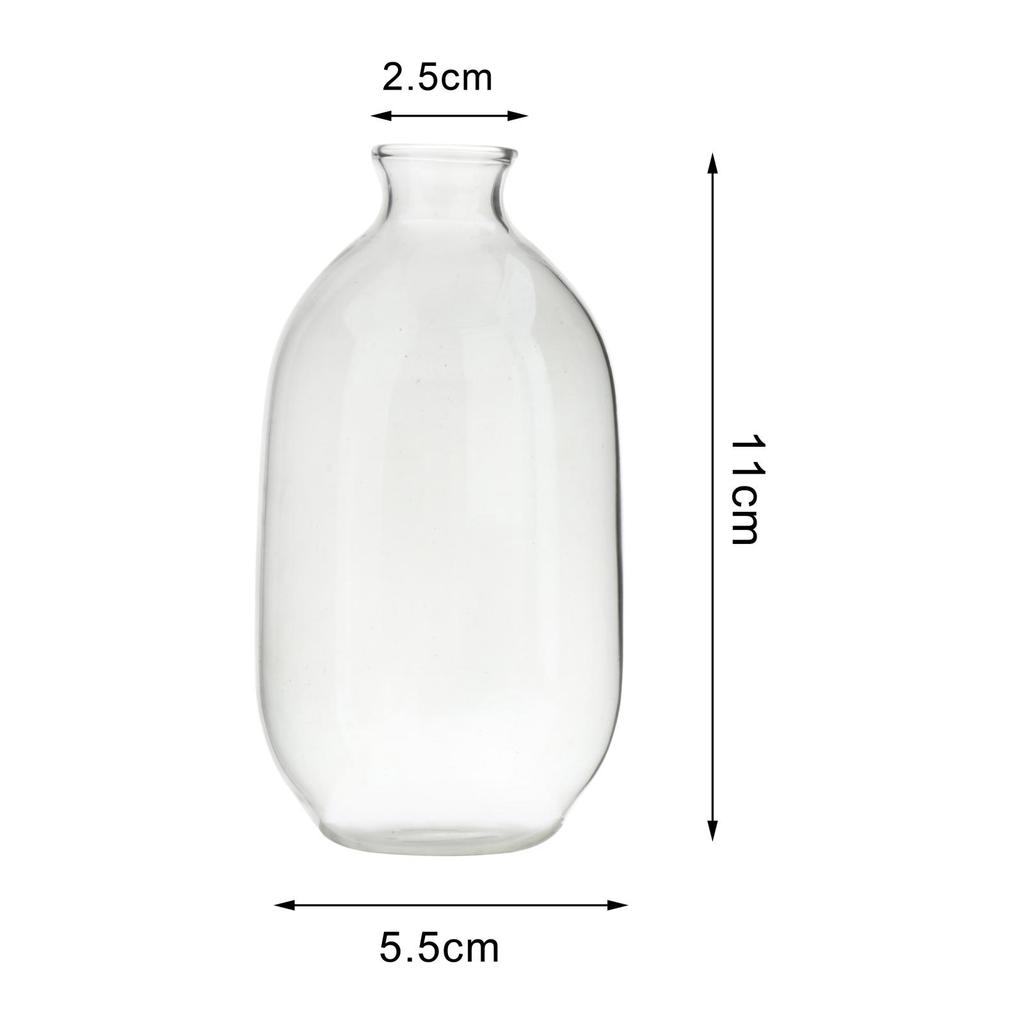 Glass Flower Vase Decorative Statue Figurine Planter Pot Flowerpot for Bookcase Office Living Room Coffee Table Entrance