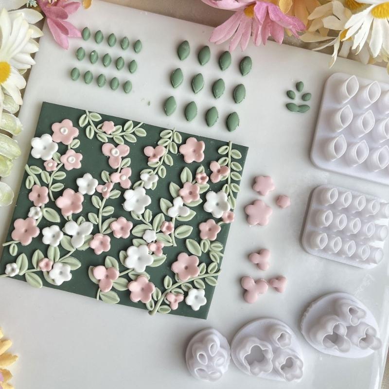 5Pcs Leaf Clay Earring Cutter Flower Clay Cutter Set for Earrings Making, Clay Earring Cutter Tool for Jewelry Making