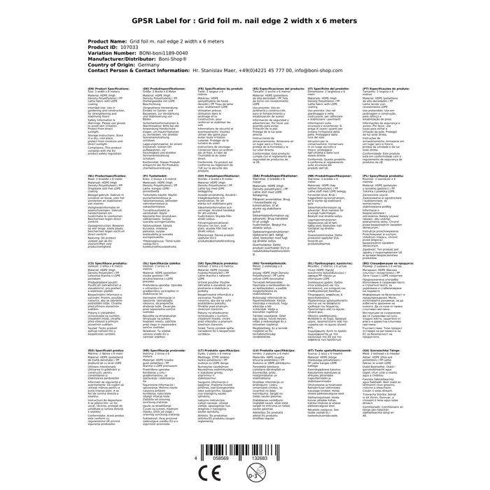 Bâche de Protection Renforcée 2x6m avec Bord Cloué