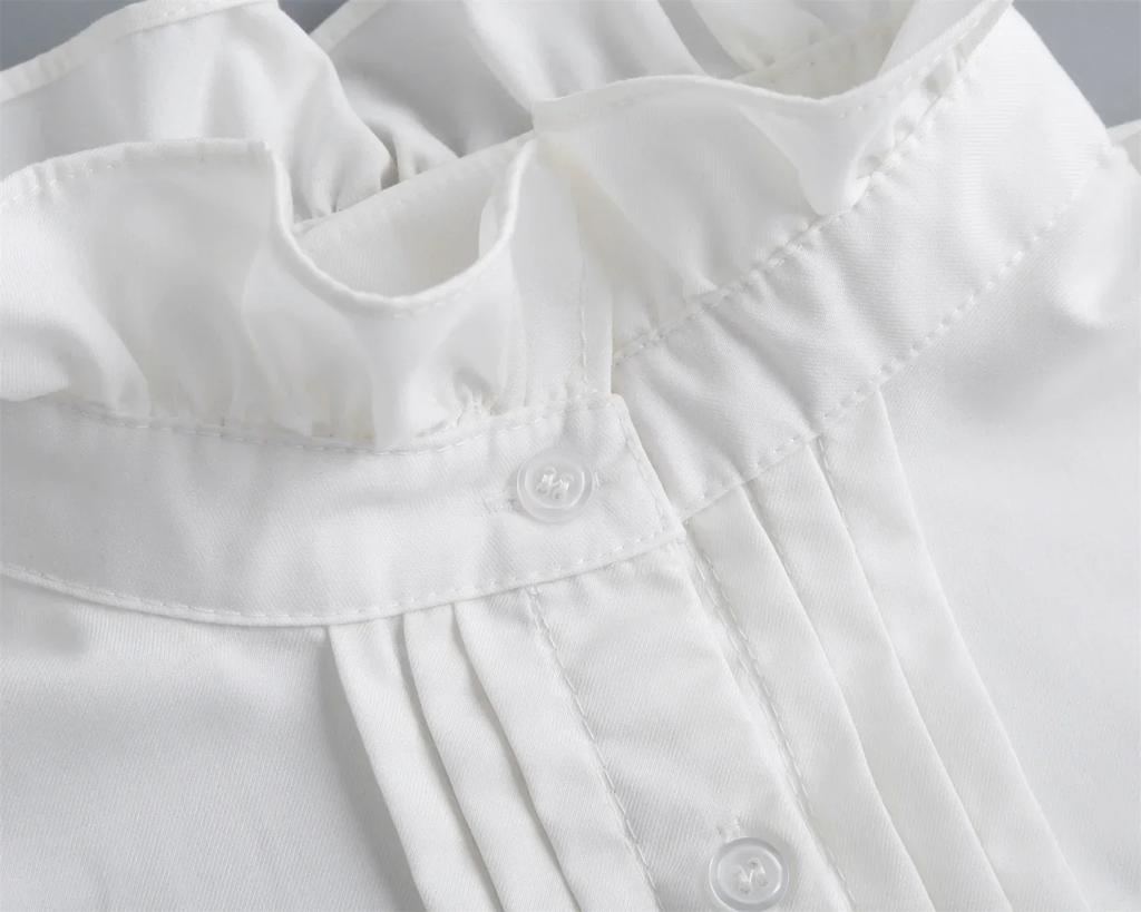 Kvinner Volanger Stå Falsk Krage Halvskjorte Blonder Avtakbar Halskrage Dekorasjon Kvinne Bluse Topper Falsk Krage